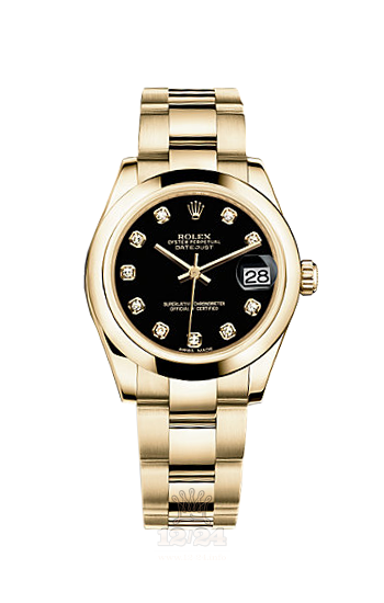 Rolex Datejust Watch 178248-0043 31 mm Yellow gold Case Black Dial