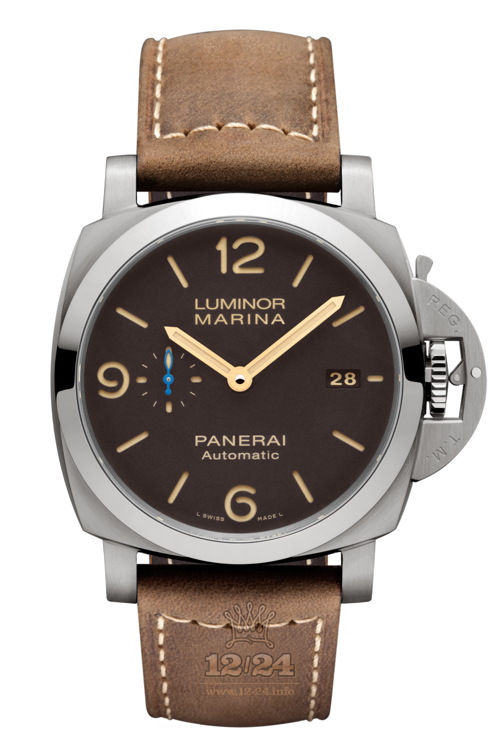 Panerai Luminor 1950 Watch PAM01351 44 mm Titanium Case Brown (chocolate) Dial