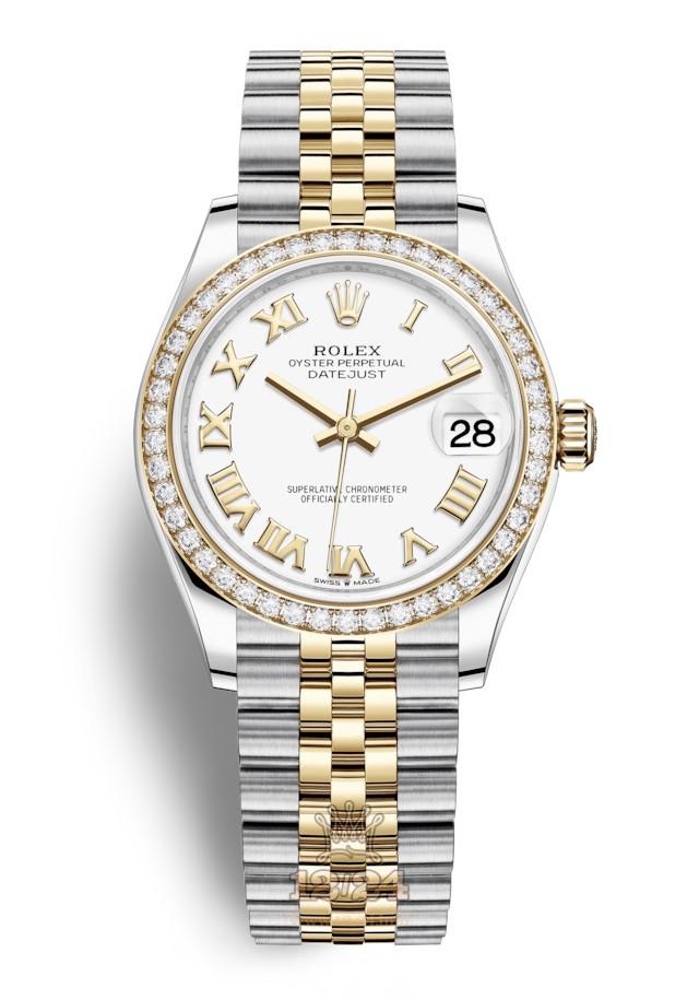 Rolex Datejust Watch 278383rbr-0002 31 mm Stainless steel Yellow gold Case White Dial