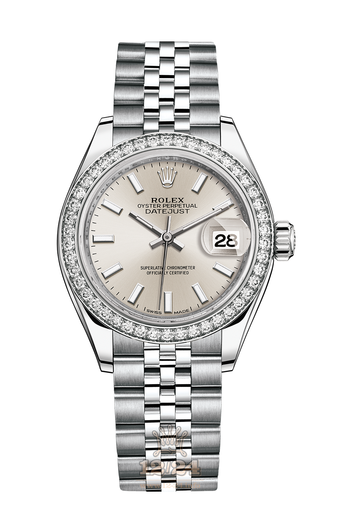 Rolex Datejust Watch 279384rbr-0007 28 mm Steel / White gold Case Silver Dial