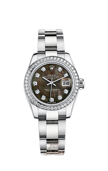 Rolex Lady-Datejust Watch 179384-0037 26 mm Steel / White gold Case Black Dial