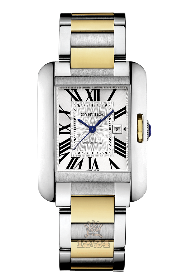 Cartier Tank Watch W5310047 39 mm Steel / Yellow gold Case Silver Dial