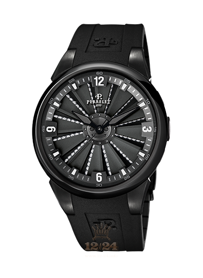 Perrelet Turbine Watch A2057/A 38 mm Stainless steel PVD coating Case Black Dial