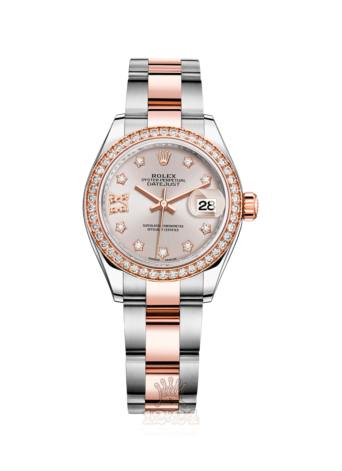 Rolex Datejust Watch 279381rbr-0020 28 mm Steel / Pink gold Case Silver Dial