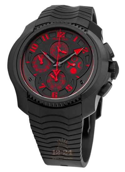 Franc Vila Cobra Watch 7I.QS-RED.V01 Stainless steel DLC coating Case Black Red Dial
