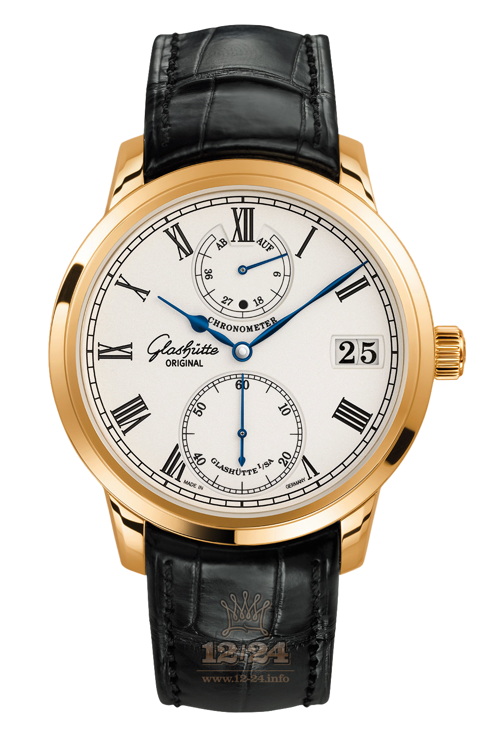 Glashutte Senator Watch 1-58-01-01-01-01 42 mm Pink gold Case Silver Dial