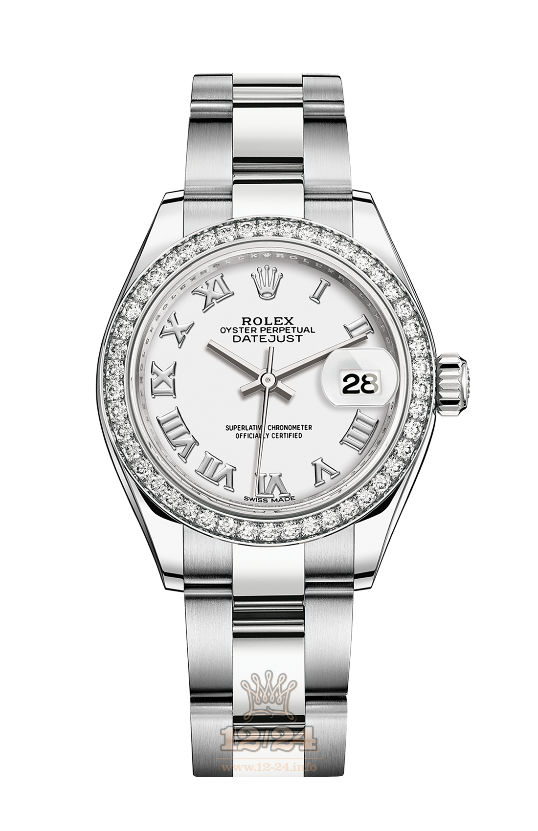 Rolex Datejust Watch 279384rbr-0020 28 mm Steel / White gold Case White Dial