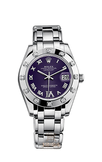 Rolex Pearlmaster Watch 81319-0038 34 mm White gold Case Purple Dial