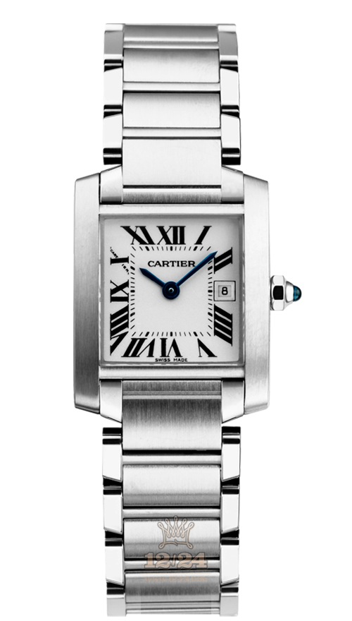 Cartier Tank Watch W51011Q3 30 mm Stainless steel Case Silver Dial