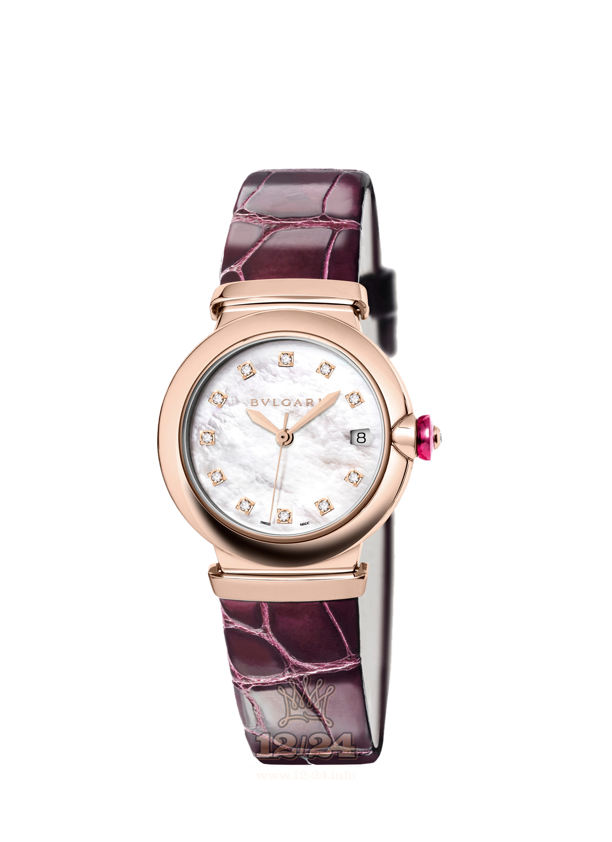 Bvlgari Lvcea Watch 102573 LUP33WGLD/11 33 mm Pink gold Case White Dial
