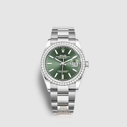Rolex Datejust Watch 126284rbr-0044 36 mm Stainless steel White gold Case Green Dial