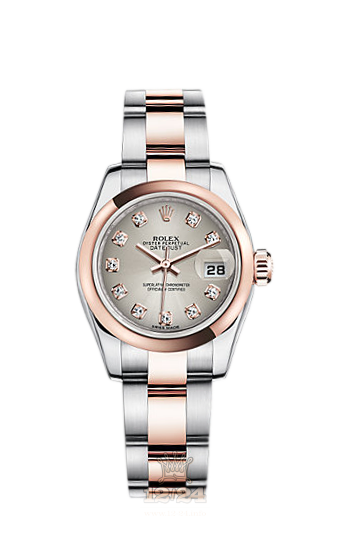 Rolex Lady-Datejust Watch 179161-0036 26 mm Steel / Pink gold Case Silver Dial