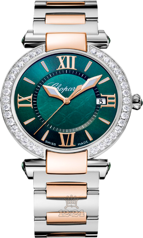 Chopard Imperiale Watch 388532-6009 36 mm Steel / Pink gold Case Green Dial
