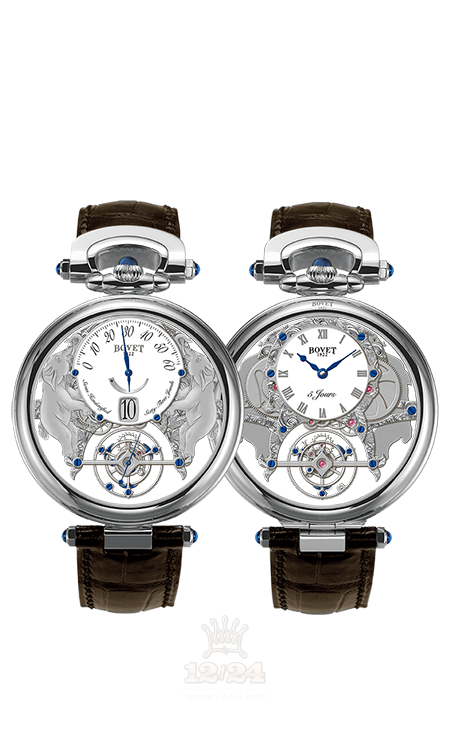Bovet Fleurier Grandes Complications Watch AIVS008 44 mm White gold Case White Gray Dial