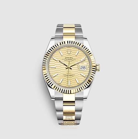 Rolex Datejust Watch 126333-0021 41 mm Stainless steel Yellow gold Case Yellow Dial