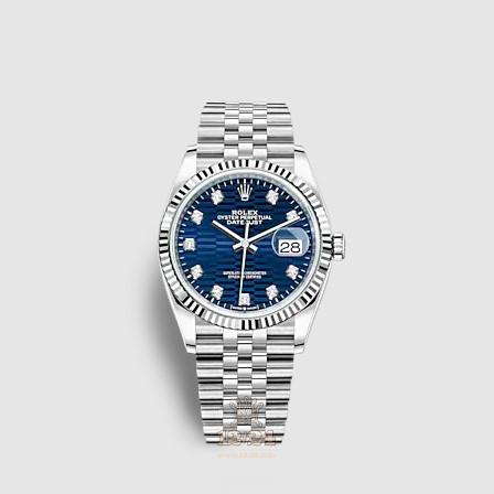 Rolex Datejust Watch 126234-0057 36 mm Stainless steel White gold Case Dark blue Dial