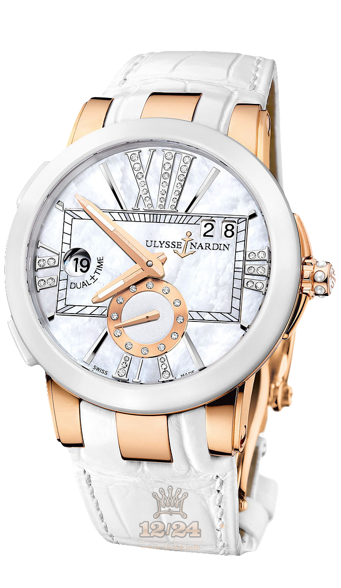 Ulysse Nardin Executive Watch 246-10/391 40 mm Pink gold Ceramics Case White Dial
