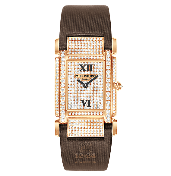 Patek Philippe Twenty~4 Watch 4910R-001 25 mm Pink gold Case Silver Dial