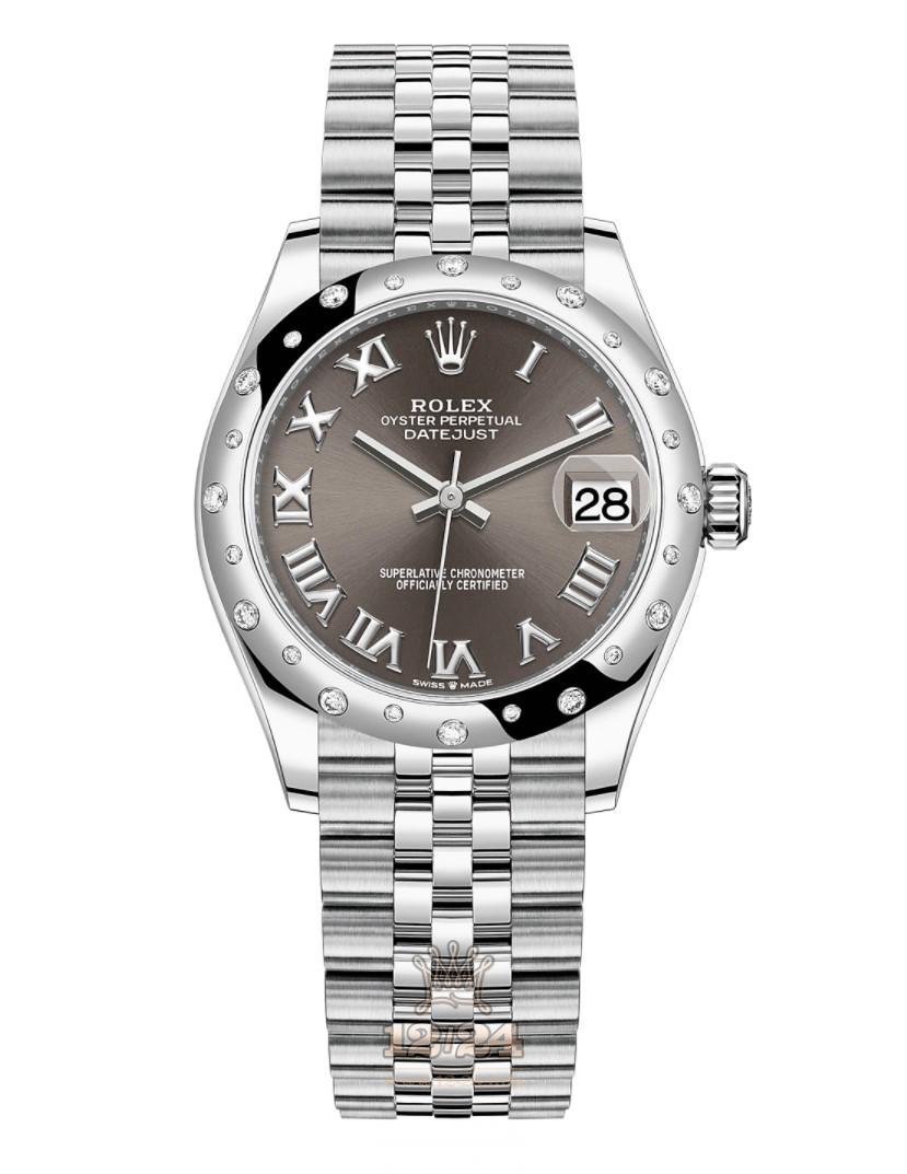 Rolex Datejust Watch 278344rbr-0024 31 mm Stainless steel White gold Case Gray Dial