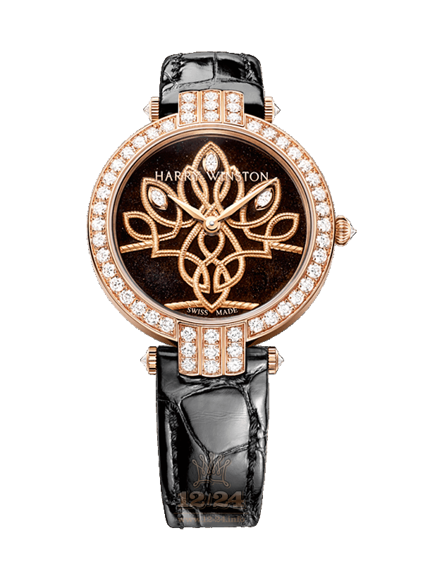 Harry Winston The Premier Collection Watch PRNAHM36RR006 36 mm Pink gold Case Black Dial