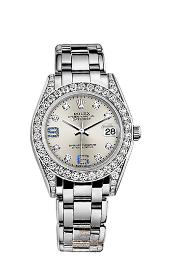 Rolex Pearlmaster Watch 81159-0039 34 mm White gold Case Silver Dial