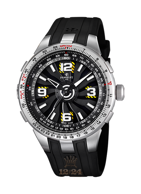 Perrelet Turbine Watch A1085/1 48 mm Stainless steel Case Black Dial