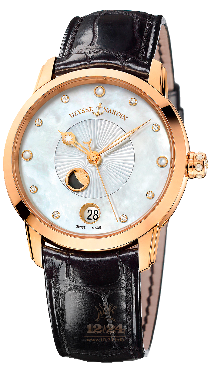 Ulysse Nardin Classic Watch 8296-123-2/991 35 mm Pink gold Case White Dial