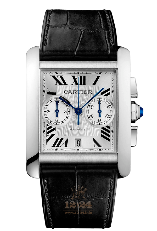 Cartier Tank Watch W5330007 44 mm Stainless steel Case Silver Dial