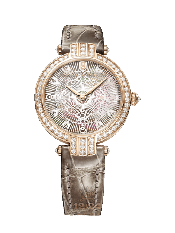Harry Winston The Premier Collection Watch PRNQHM31RR002 31 mm Pink gold Case White Brown (chocolate) Dial