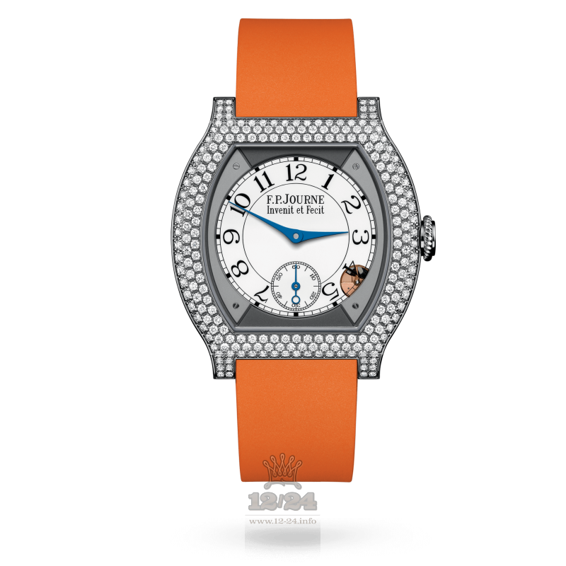 F.P.Journe Elegante Watch 40 mm titanium 12 rows of diamonds 40 mm Titanium Case White Dial