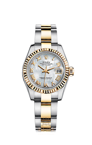 Rolex Lady-Datejust Watch 179173-0128 26 mm Steel / Yellow gold Case White Dial