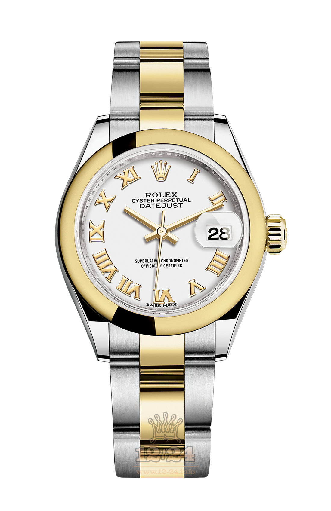 Rolex Datejust Watch 279163-0024 28 mm Steel / Yellow gold Case White Dial