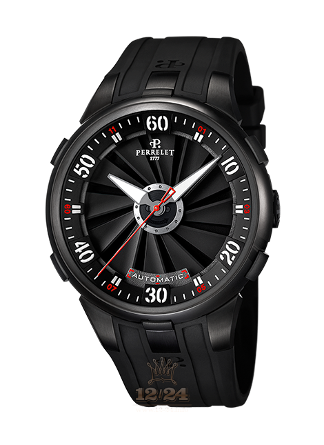 Perrelet Turbine Watch A1051/1 48 mm Stainless steel PVD coating Case Black Dial