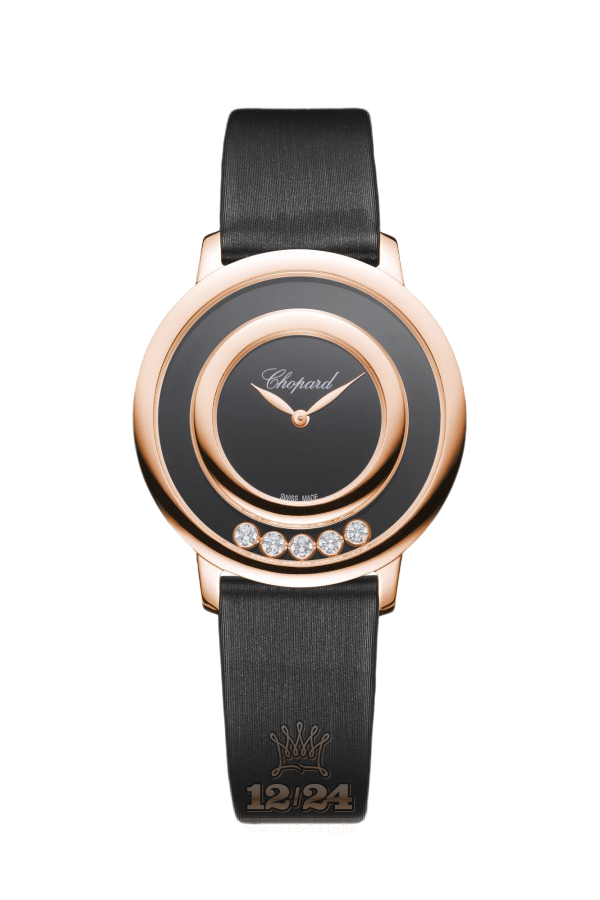 Chopard Happy Diamonds Watch 209429-5102 32 mm Pink gold Case Black Dial