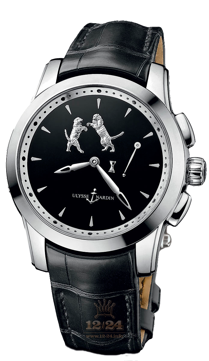 Ulysse Nardin Classic Watch 6109-130/E2-TIGER 43 mm Platinum Case Black Dial