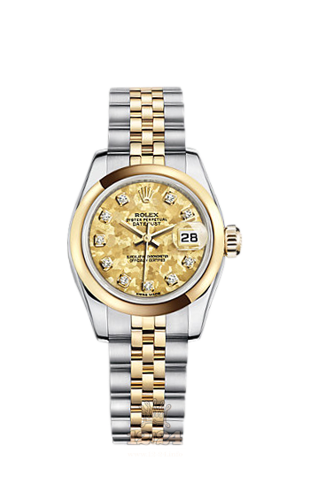 Rolex Lady-Datejust Watch 179163-0149 26 mm Steel / Yellow gold Case Golden Yellow Dial