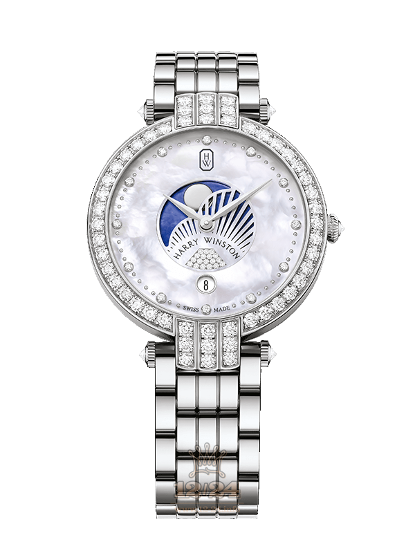 Harry Winston The Premier Collection Watch PRNQMP36WW003 36 mm White gold Case White Blue Dial