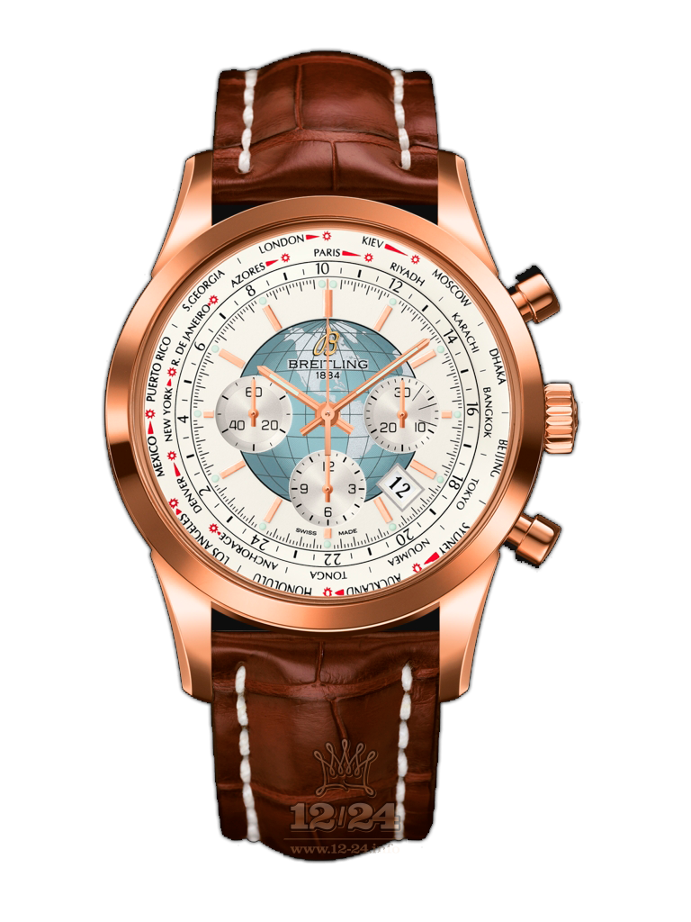 Breitling Transocean Watch RB0510U0/A733/754P/R20BA.1 46 mm Red gold Case White Dial