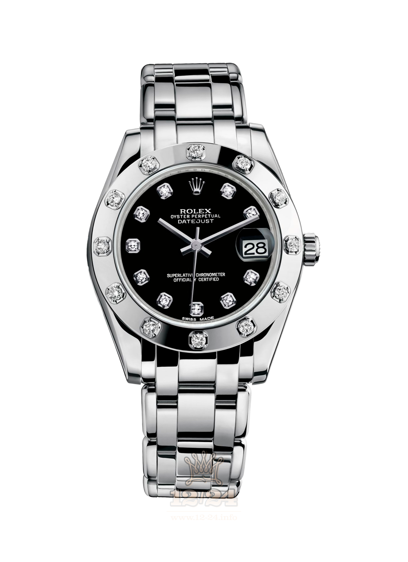 Rolex Pearlmaster Watch 81319-0014 34 mm White gold Case Black Dial