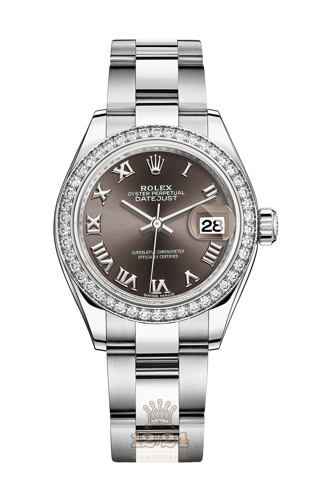 Rolex Datejust Watch 279384rbr-0016 28 mm Steel / White gold Case Brown (chocolate) Dial
