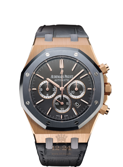 Audemars Piguet Royal Oak Watch 26325OL.OO.D005CR.01 41 mm Pink gold Case Black Gray Silver Dial