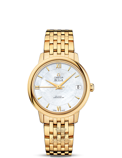 Omega Prestige Watch 424.50.33.20.05.001 33 mm Yellow gold Case White Dial
