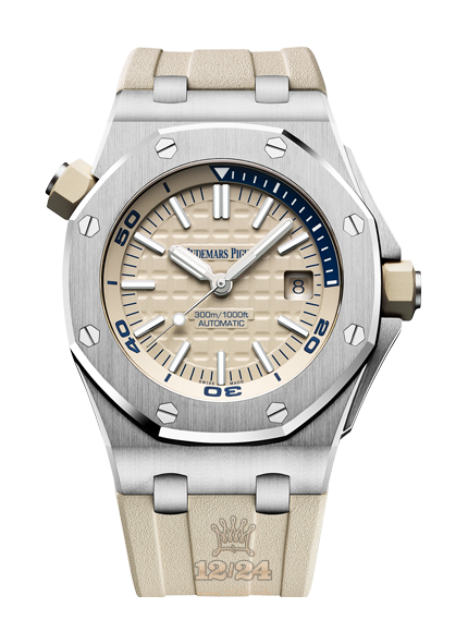 Audemars Piguet Royal Oak Offshore Watch 15710ST.OO.A085CA.01 42 mm Stainless steel Case Beige Dial