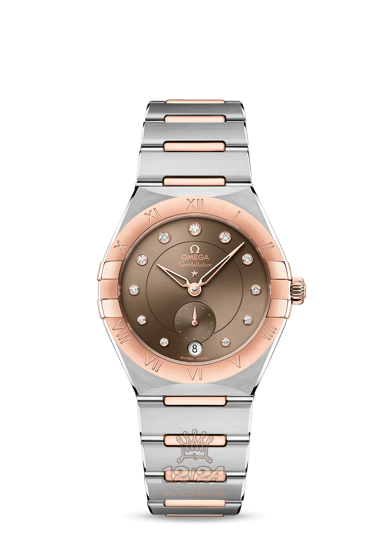 Omega Constellation Watch 131.20.34.20.63.001 34 mm Steel / Pink gold Case Brown (chocolate) Dial