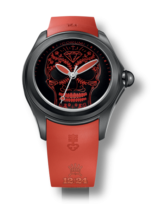 Corum Bubble Watch L082/03193 47 mm Stainless steel PVD coating Case Black Red Dial