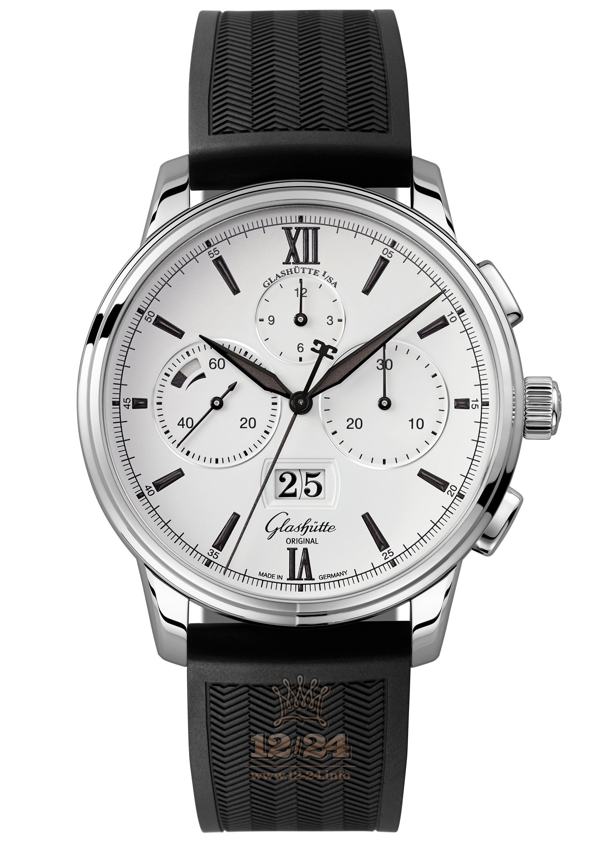 Glashutte Senator Watch 1-37-01-05-02-06 42 mm Stainless steel Case White Dial