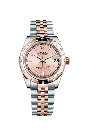 Rolex Datejust Watch 178341-0023 31 mm Steel / Pink gold Case Pink Dial