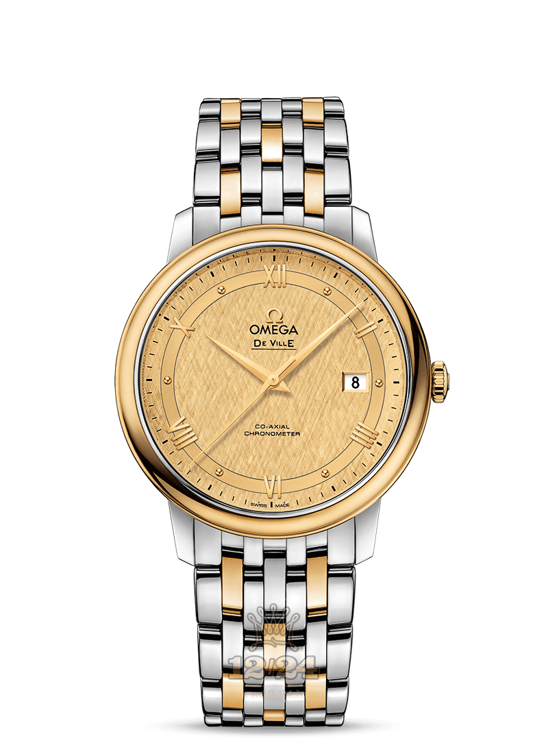 Omega Prestige Watch 424.20.40.20.08.001 40 mm Steel / Yellow gold Case Golden Dial