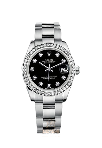 Rolex Datejust Watch 178384-0042 31 mm Steel / White gold Case Black Dial