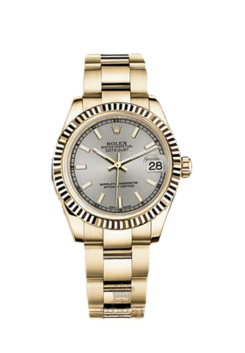 Rolex Datejust Watch 178278-0034 31 mm Yellow gold Case Silver Dial
